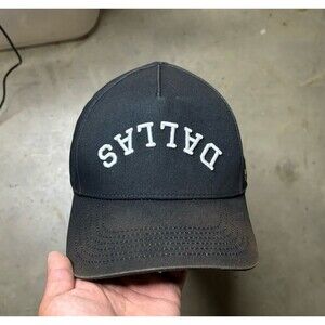Dallas True Brand Snapback Hat Pre Owned Spell Out Black Faded